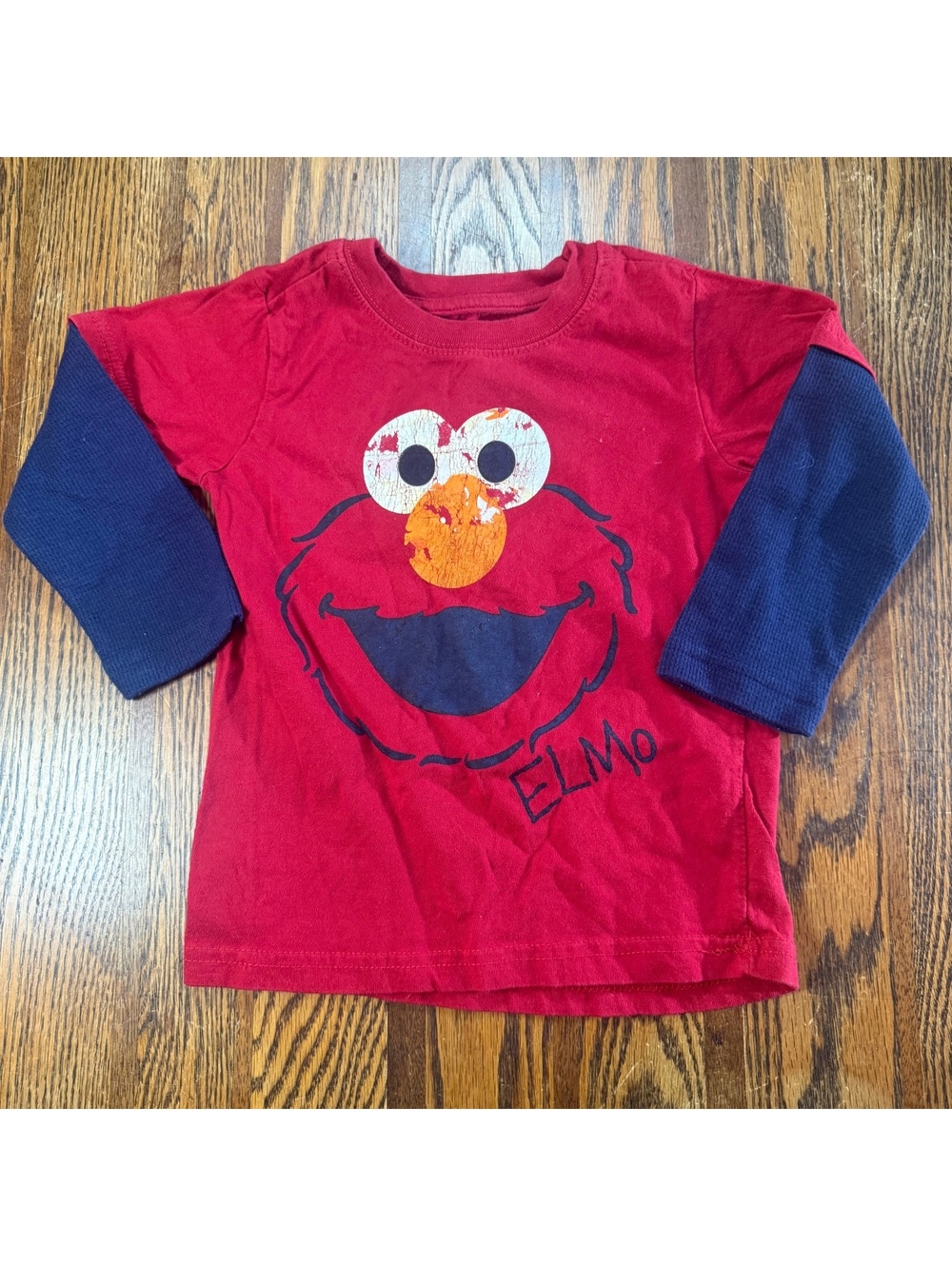 Sesame Street Toddler Boys Elmo Layered Graphic T-Shirt Red Blue Size 3T